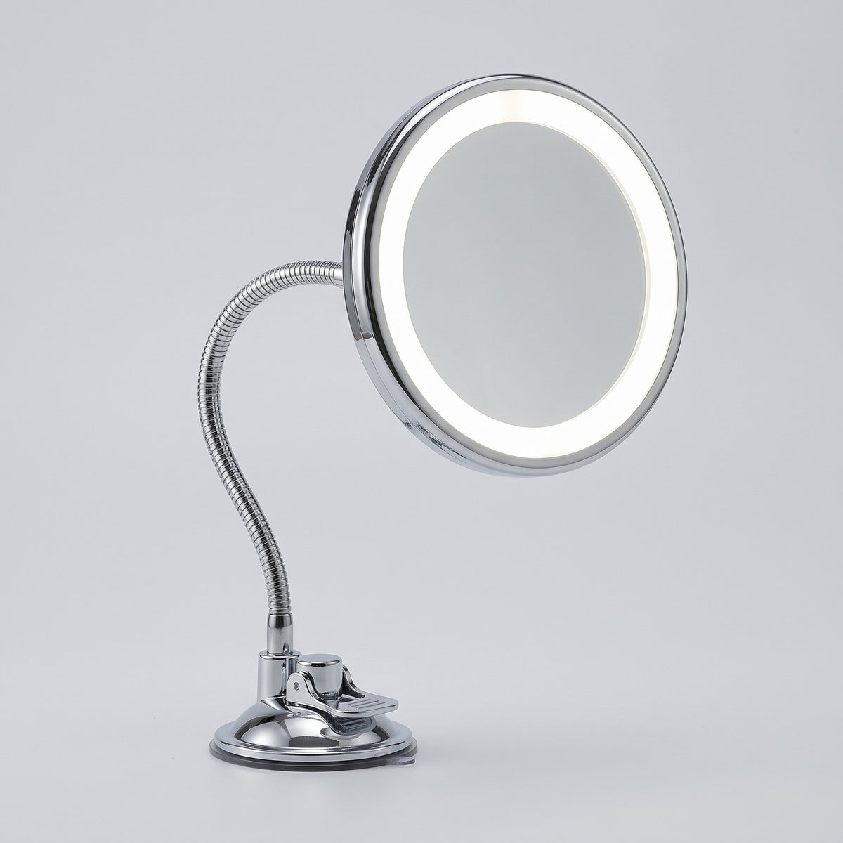 10X Magnifying LED Makeup Mirror - Suction Cup Gooseneck