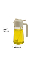 2-in-1 Glass Oil Sprayer and Dispenser, 470 ml | Spray or Pour Cooking Oil and Vinegar from One Bottle | Green, Yellow or White