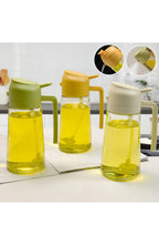 2-in-1 Glass Oil Sprayer and Dispenser, 470 ml | Spray or Pour Cooking Oil and Vinegar from One Bottle | Green, Yellow or White