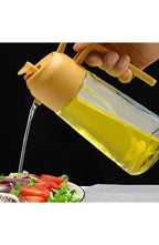 2-in-1 Glass Oil Sprayer and Dispenser, 470 ml | Spray or Pour Cooking Oil and Vinegar from One Bottle | Green, Yellow or White