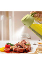 2-in-1 Glass Oil Sprayer and Dispenser, 470 ml | Spray or Pour Cooking Oil and Vinegar from One Bottle | Green, Yellow or White
