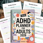 2026 ADHD Planner for Adults, Daily and Weekly Dated Planner, Bound