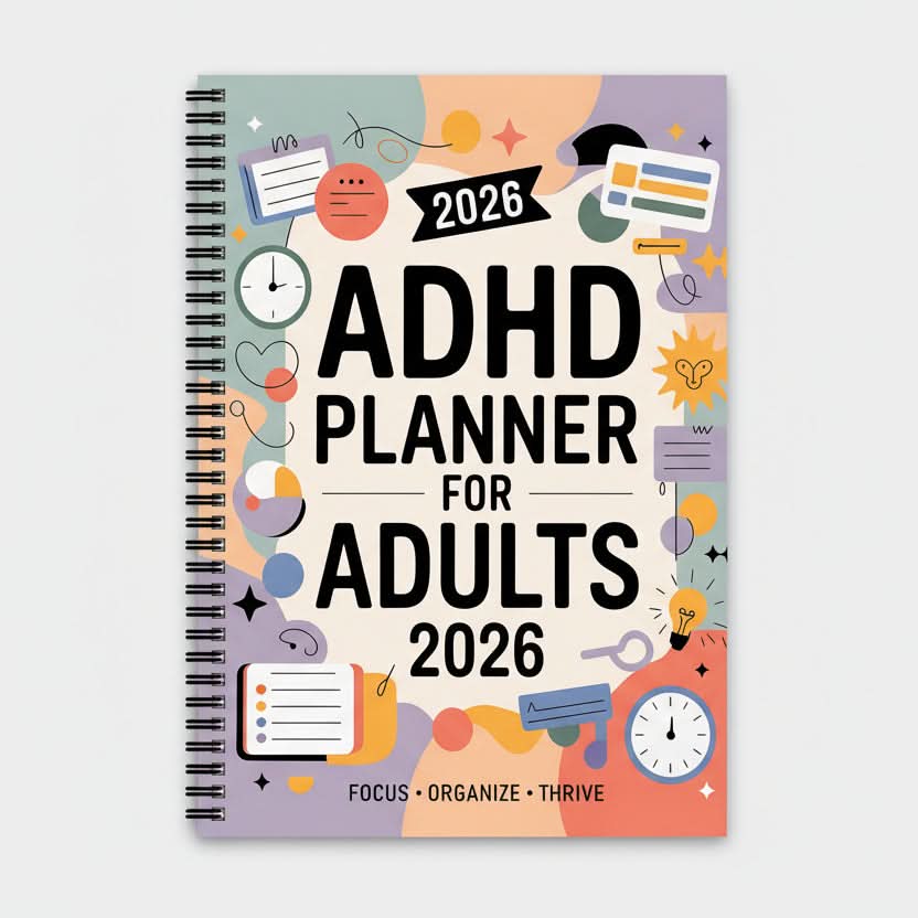 2026 ADHD Planner for Adults, Daily and Weekly Dated Planner, Bound