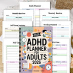 2026 ADHD Planner for Adults, Daily and Weekly Dated Planner, Bound