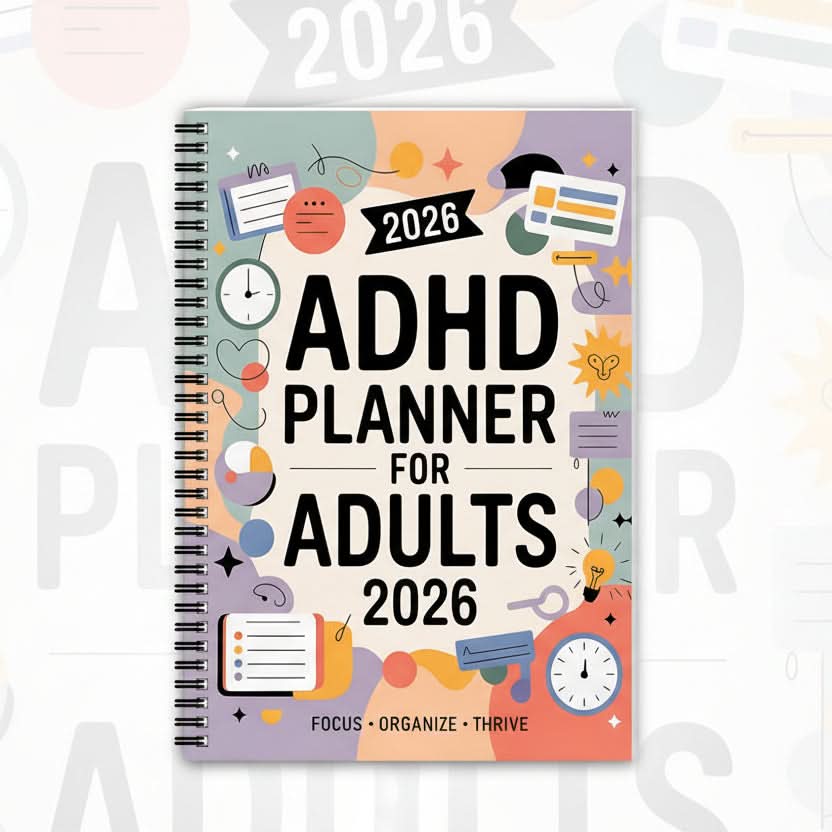 2026 ADHD Planner for Adults, Daily and Weekly Dated Planner, Bound