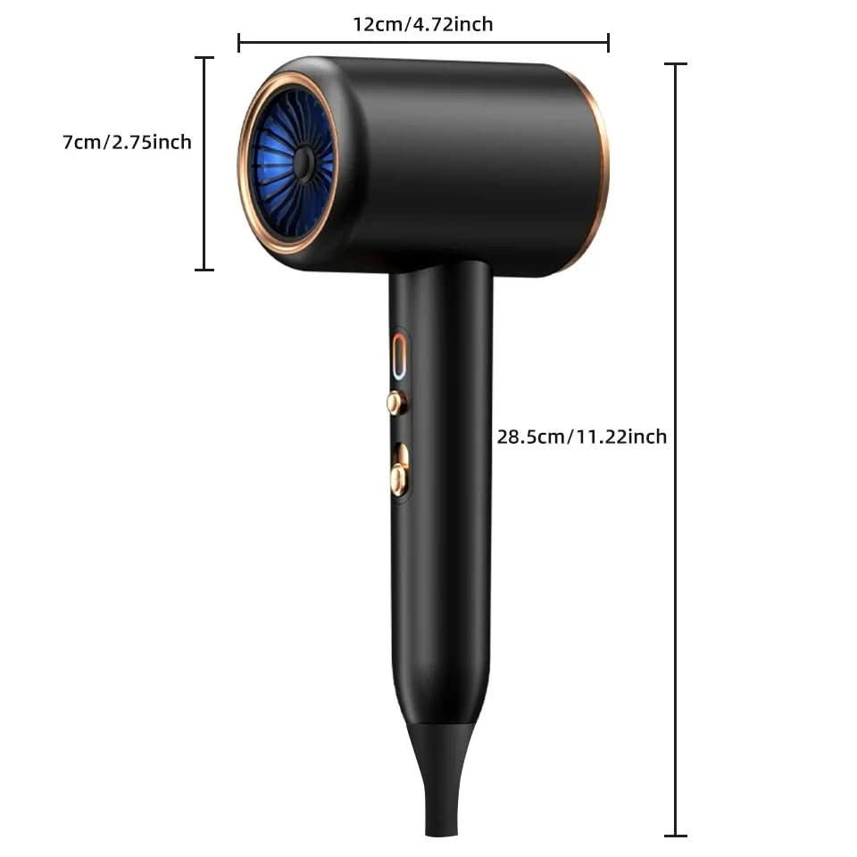 Hair Dryer 2400W Ionic with Diffuser and Concentrator, Fast Drying