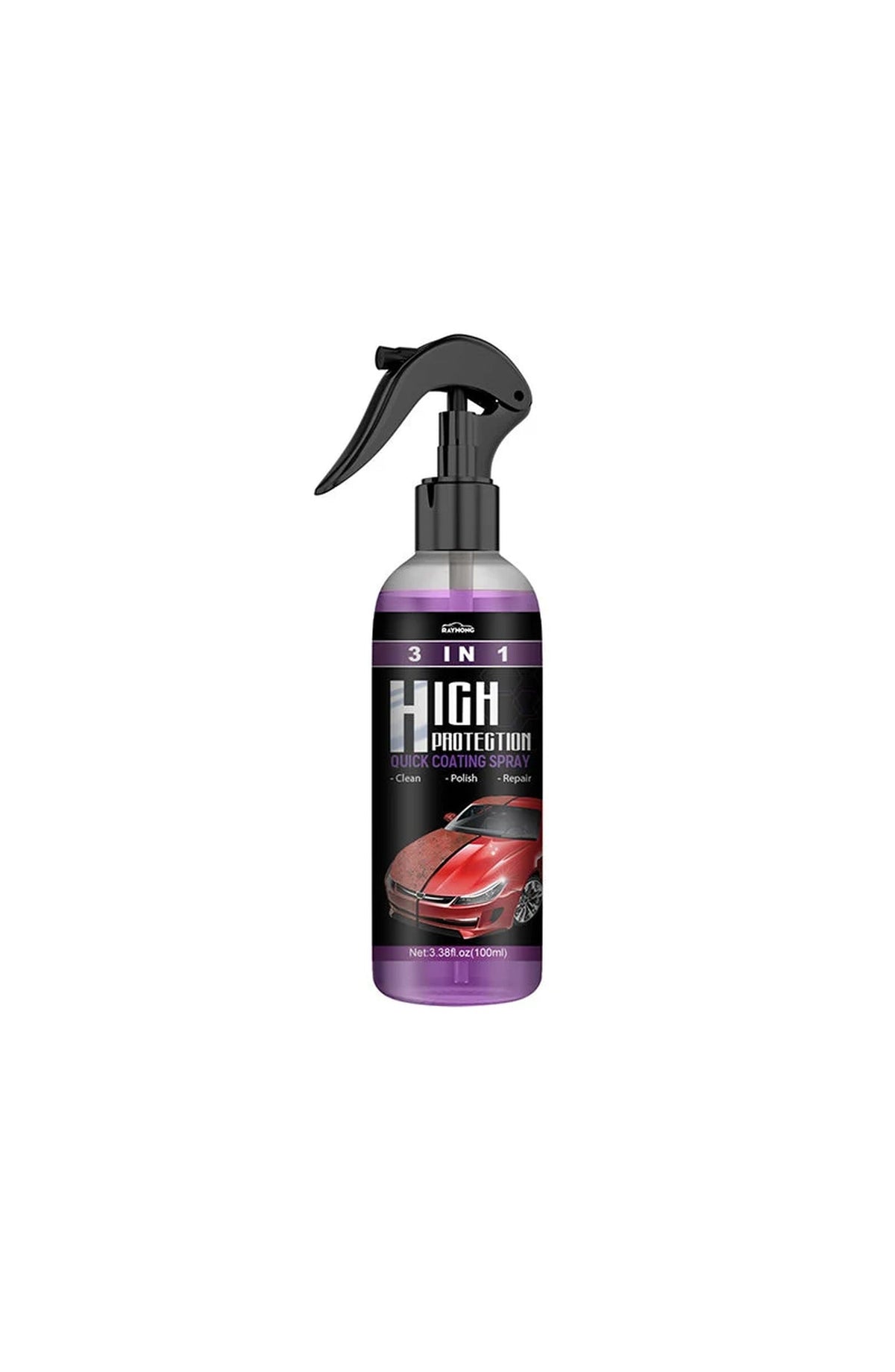 3-in-1 Quick Car Coating Spray | Waterless Wash, Gloss Coating and Paint Refresh in One Bottle | For Paint, Plastic and Glass