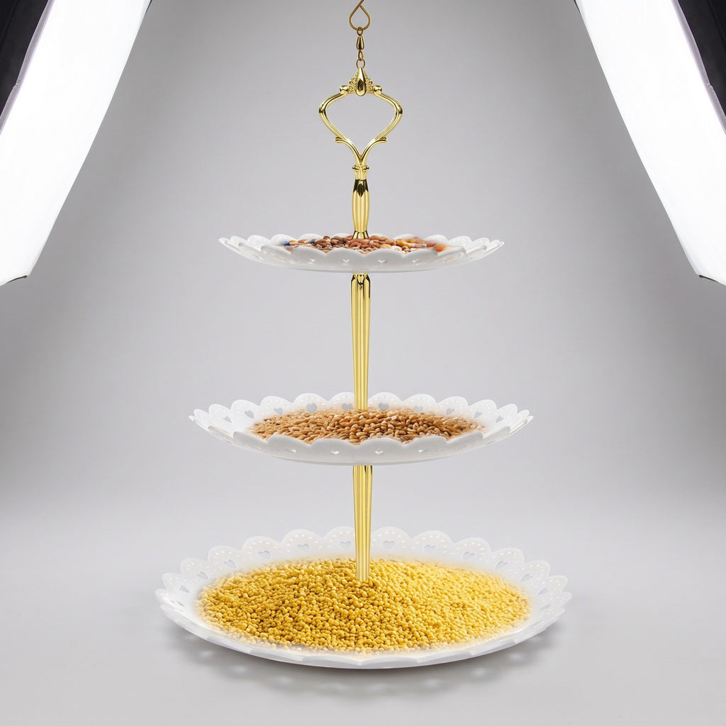 3-Tier Hanging Bird Feeder & Bird Bath Combo - Weatherproof