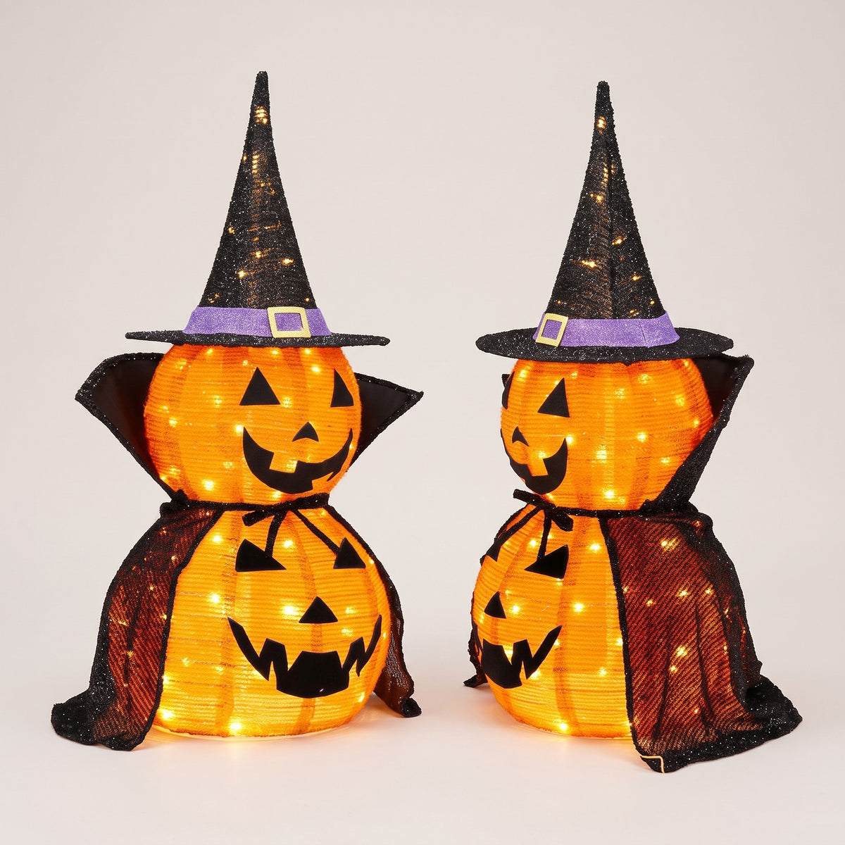 3ft Pumpkin Decor Set of 2 - Collapsible Lighted Halloween