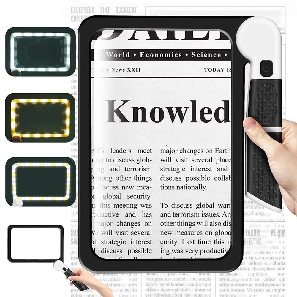 Magnifying Glass with Light, 5x Foldable Magnifier, 48 Dimmable LEDs