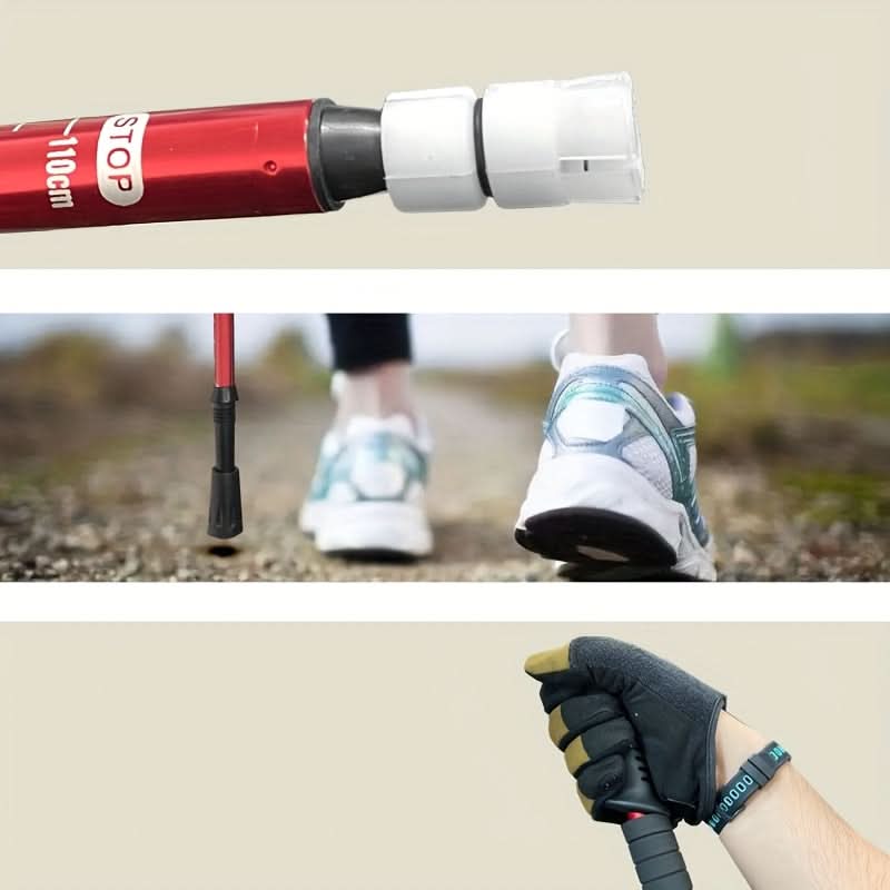 Adjustable Telescopic Hiking Trekking Pole 4 Height Levels | 6 Colors