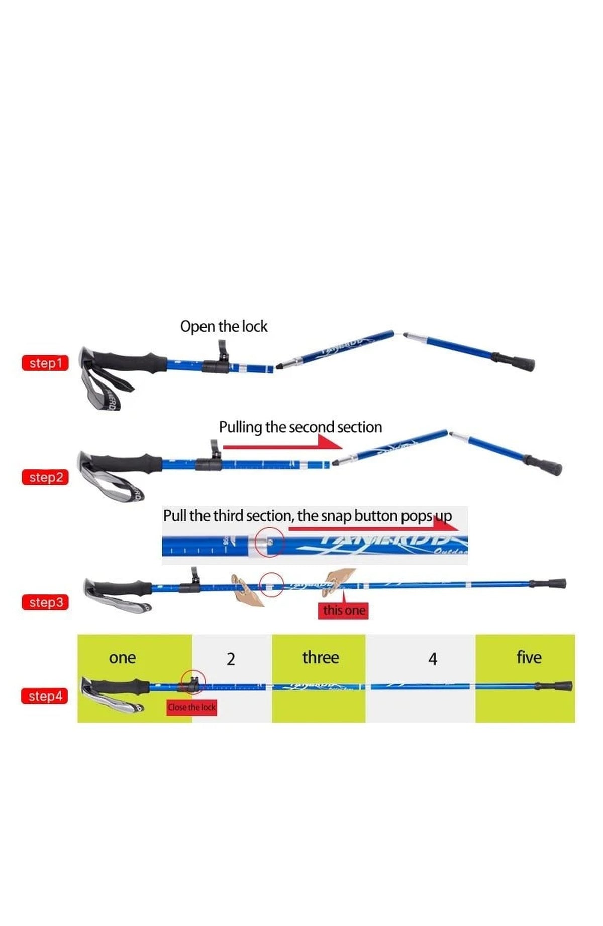 Adjustable Telescopic Trekking Poles - view 5