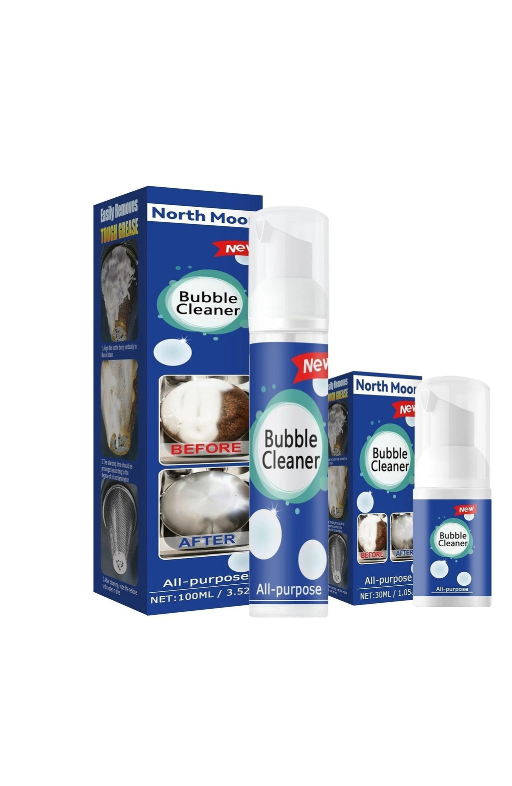 All-Purpose Rinse-Free Foaming Cleaning Spray | Wipe Away Grease, Burnt-On Stains and Dirt Without Rinsing | 30 ml or 100 ml