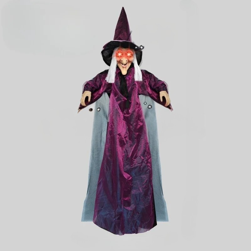 Animated Halloween Witch Decoration – Purple