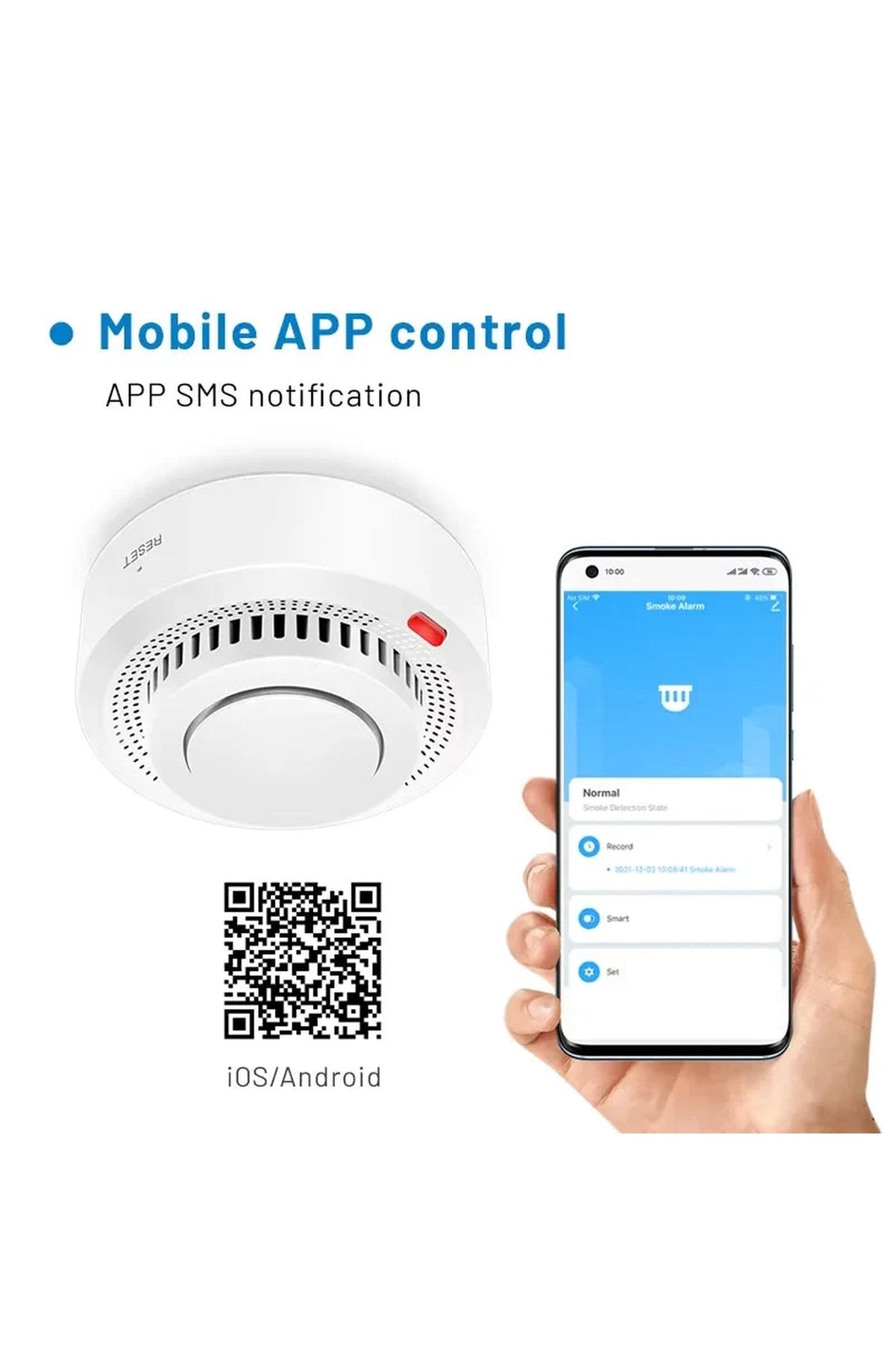 Smart WiFi Smoke and Heat Detector - view 2