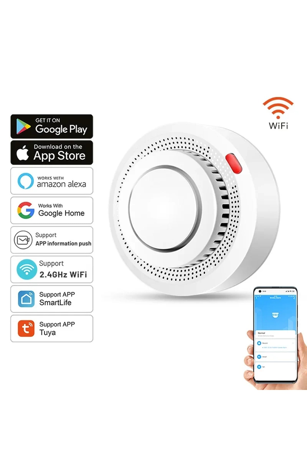 Smart WiFi Smoke and Heat Detector - view 4