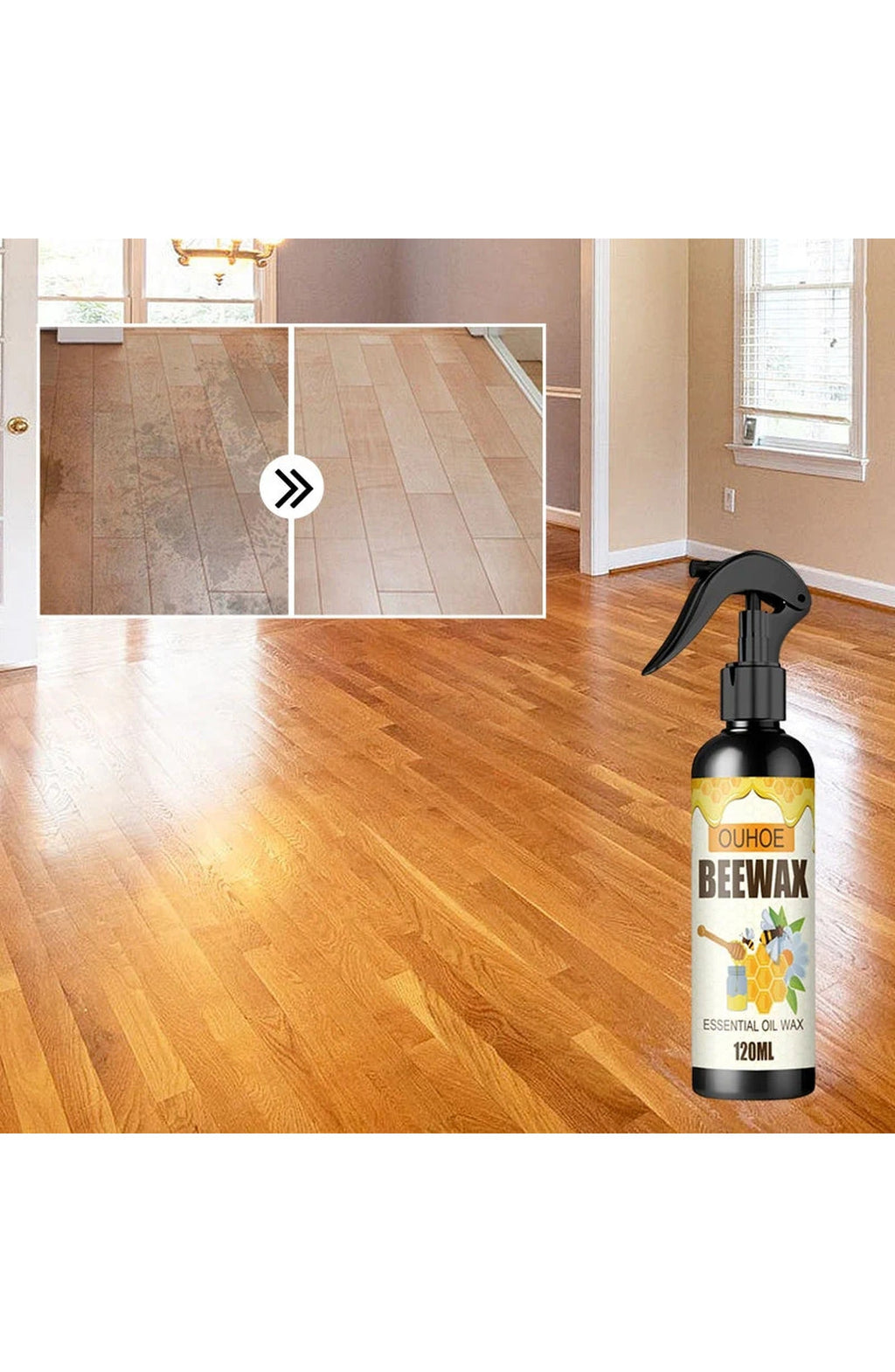 Beeswax Furniture Polish Spray, 120 ml | Cleans and Polishes Wood Cabinets and Furniture to a Natural Gloss | Packs of 1 to 3