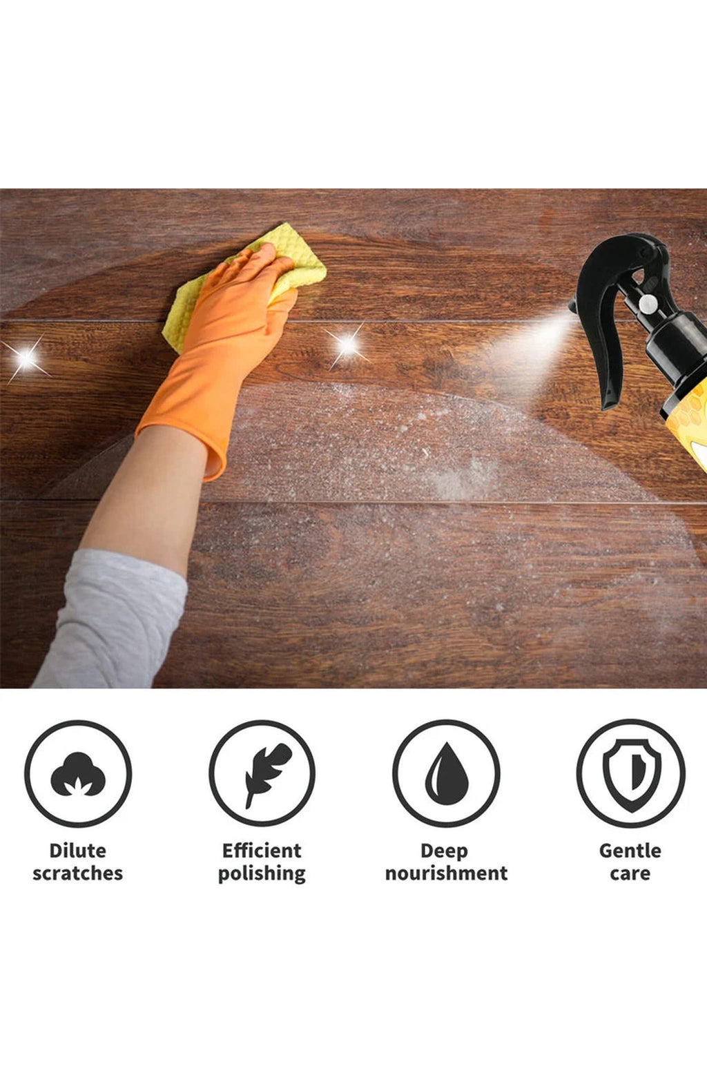 Beeswax Furniture Polish Spray, 120 ml | Cleans and Polishes Wood Cabinets and Furniture to a Natural Gloss | Packs of 1 to 3