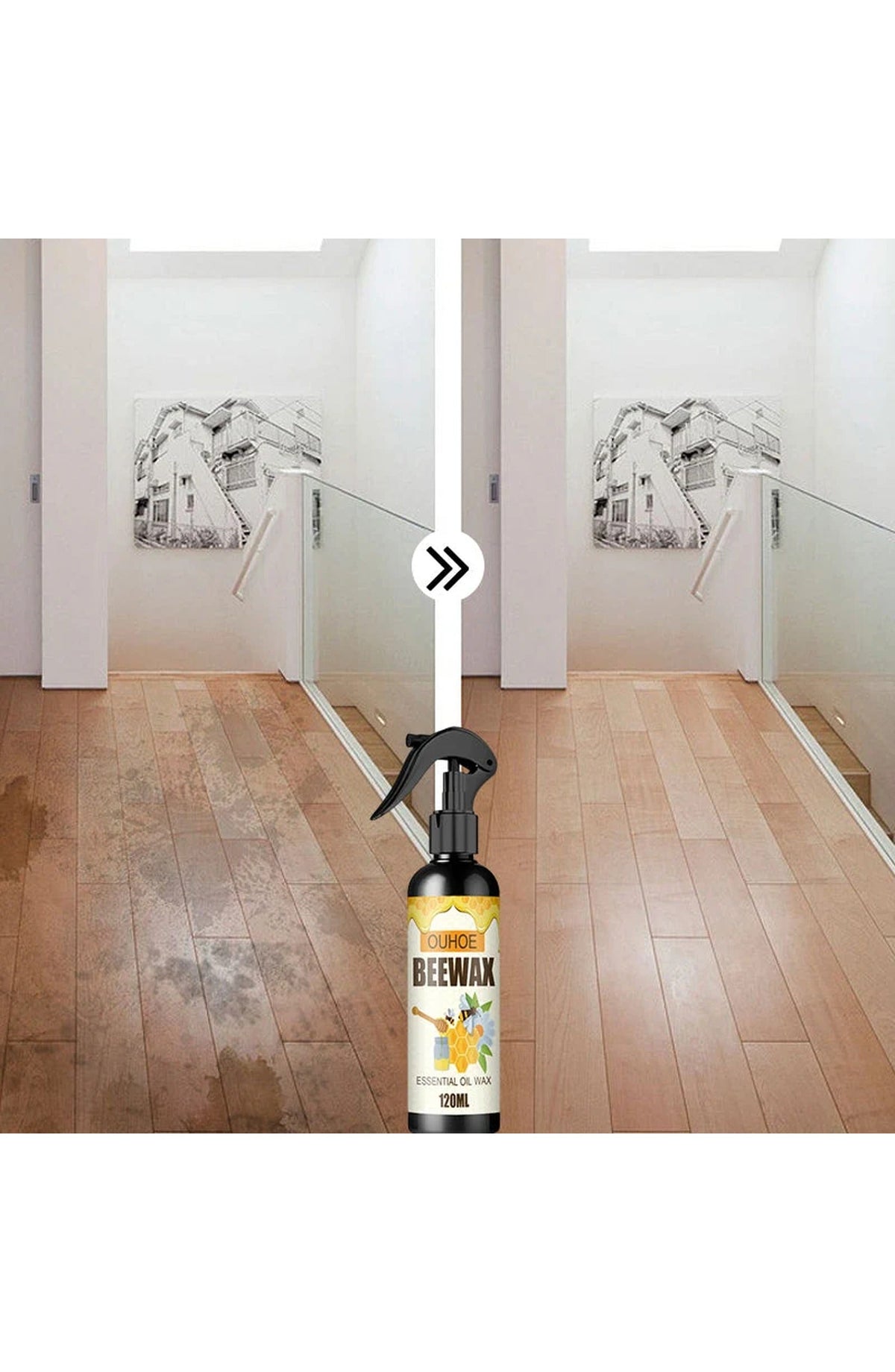 Beeswax Furniture Polish Spray, 120 ml | Cleans and Polishes Wood Cabinets and Furniture to a Natural Gloss | Packs of 1 to 3