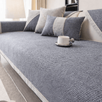 Breathable Cotton-Linen Sofa Cover 28x59 to 43x95 In – Light gray