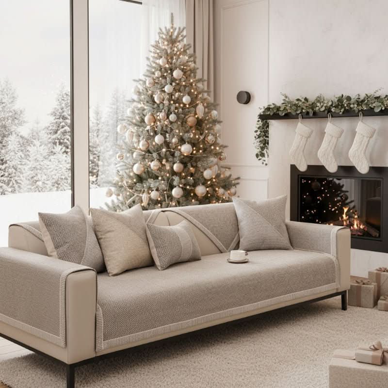 Breathable Cotton-Linen Sofa Cover 28x59 to 43x95 In