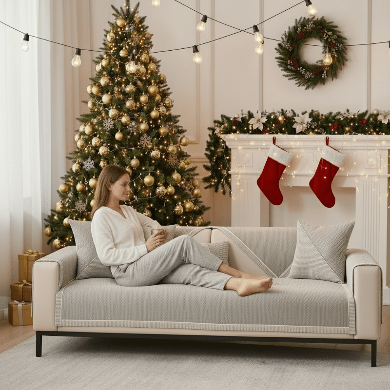 Breathable Cotton-Linen Sofa Cover 28x59 to 43x95 In