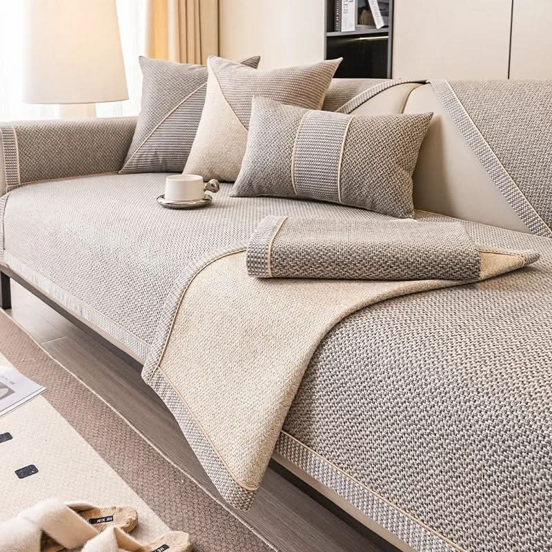 Breathable Cotton-Linen Sofa Cover 28x59 to 43x95 In
