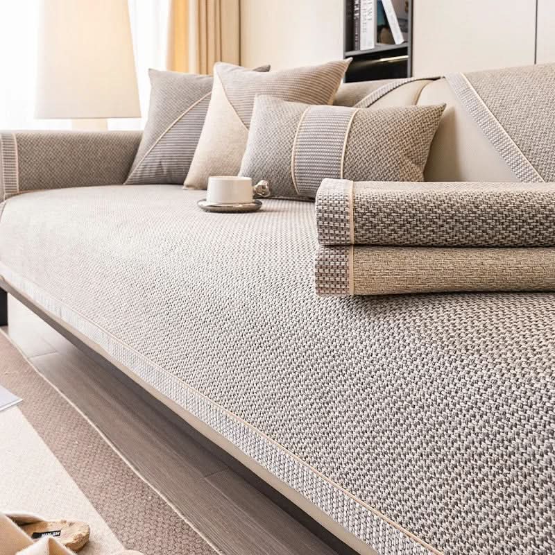 Breathable Cotton-Linen Sofa Cover 28x59 to 43x95 In