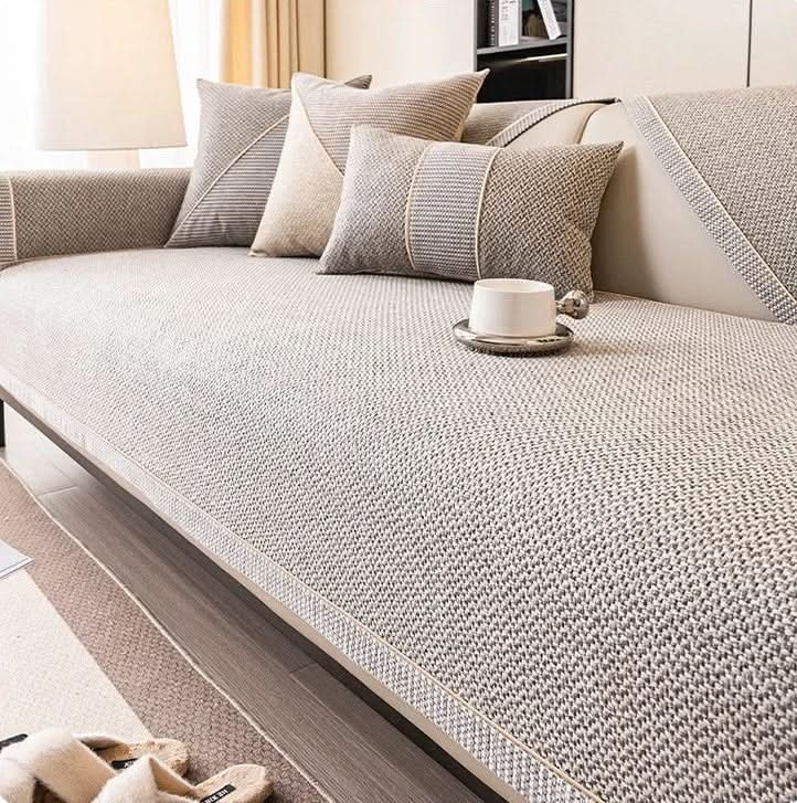 Breathable Cotton-Linen Sofa Cover 28x59 to 43x95 In