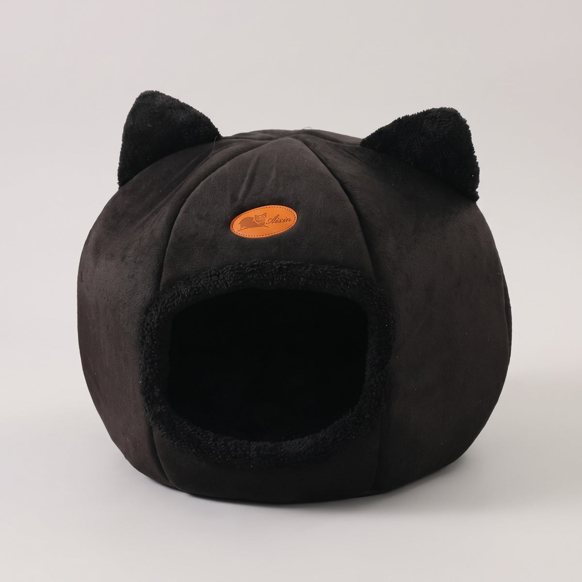 Cat Cave Bed - Plush Hooded Nest with Removable Cushion