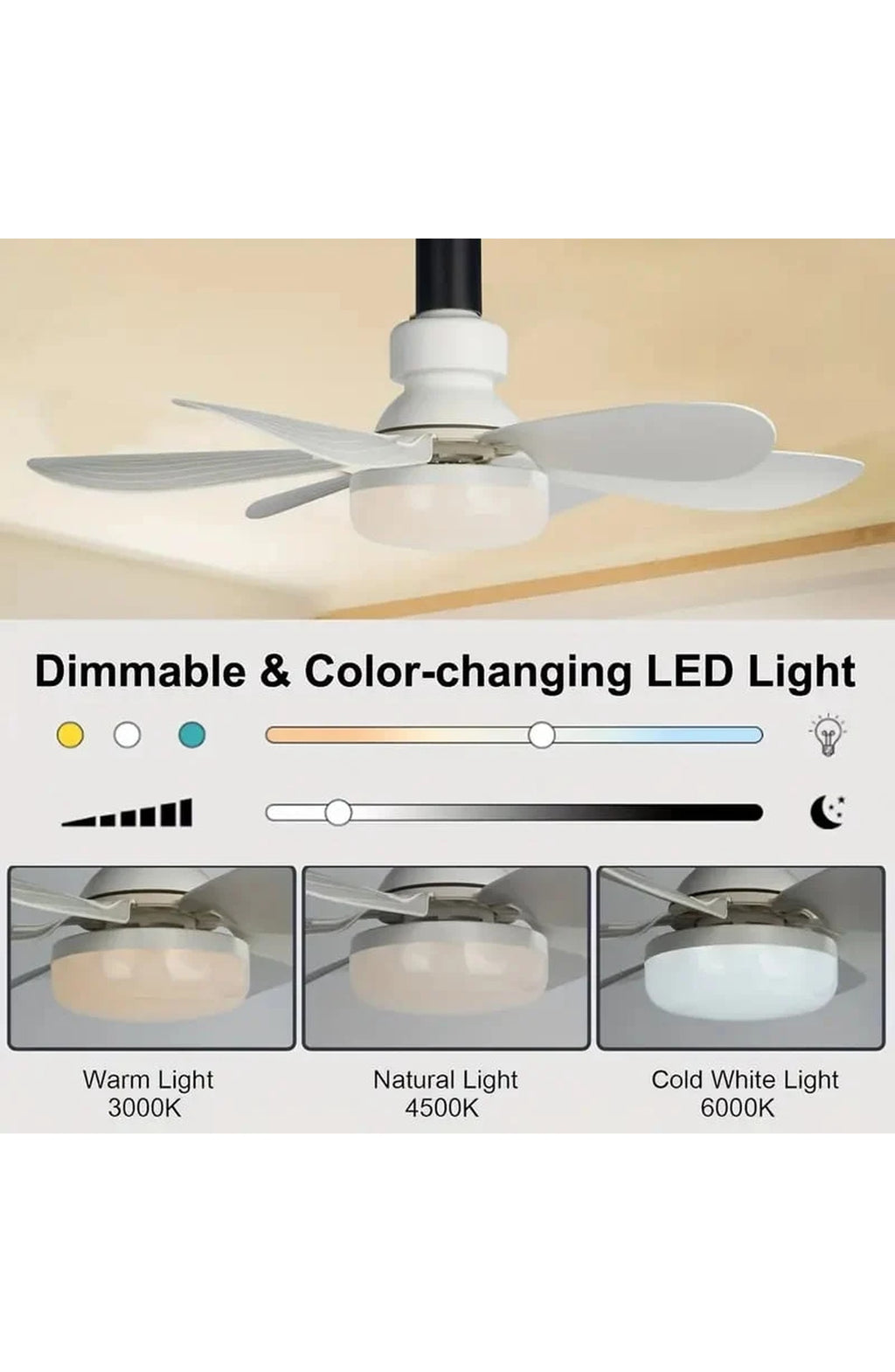 Remote Control Ceiling Fan with LED Light - view 5