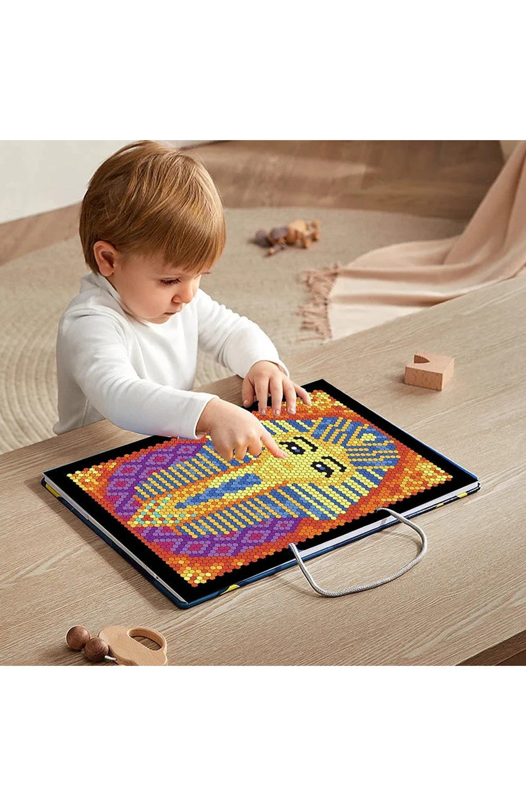 Color by Numbers Book Set with 100 Mosaic Designs on Black Backgrounds | 4 Books of Squares, Triangles, Hexagons and Circles