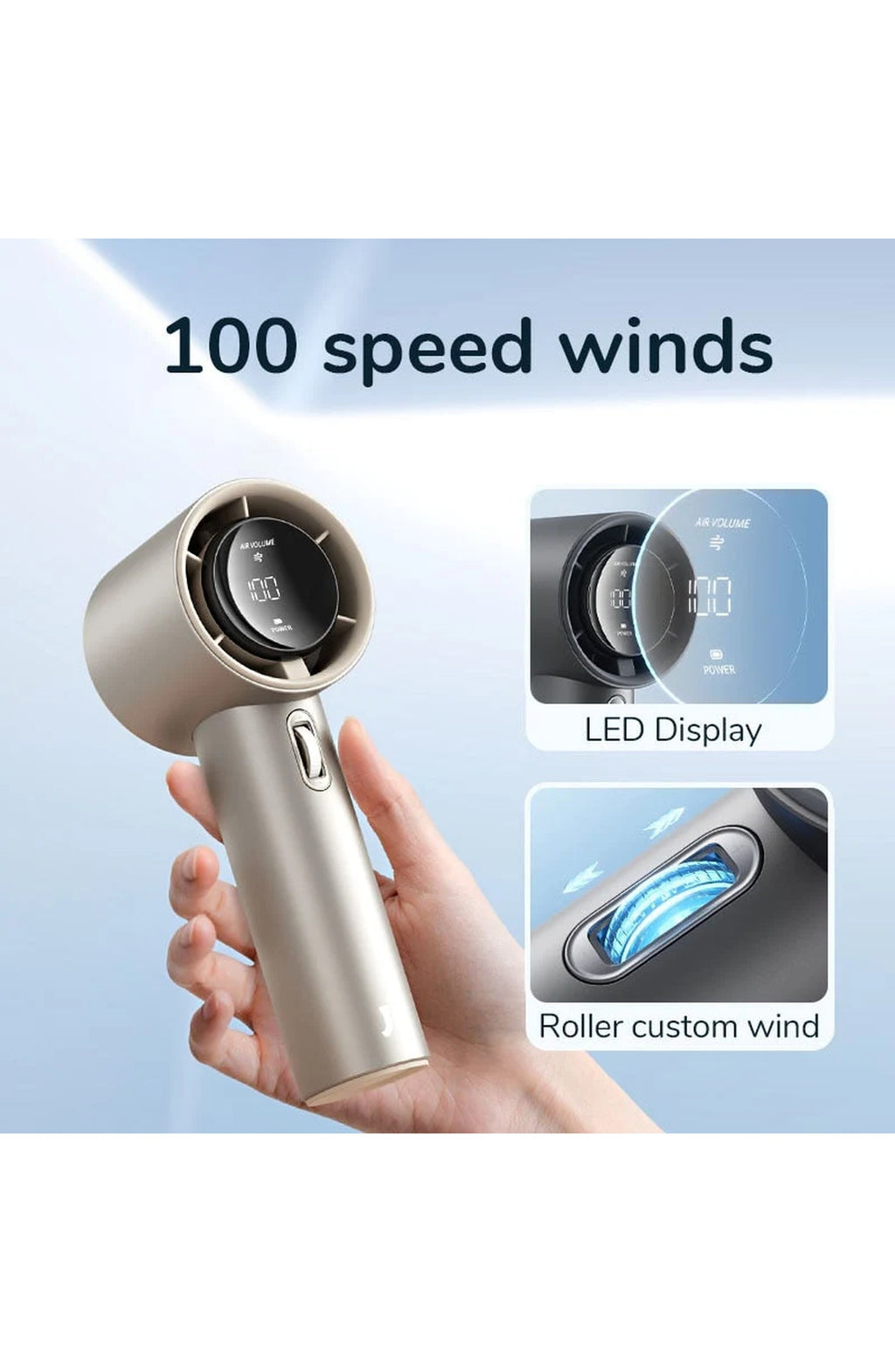Pocket Fan with Digital Display, 100 Speeds - view 5