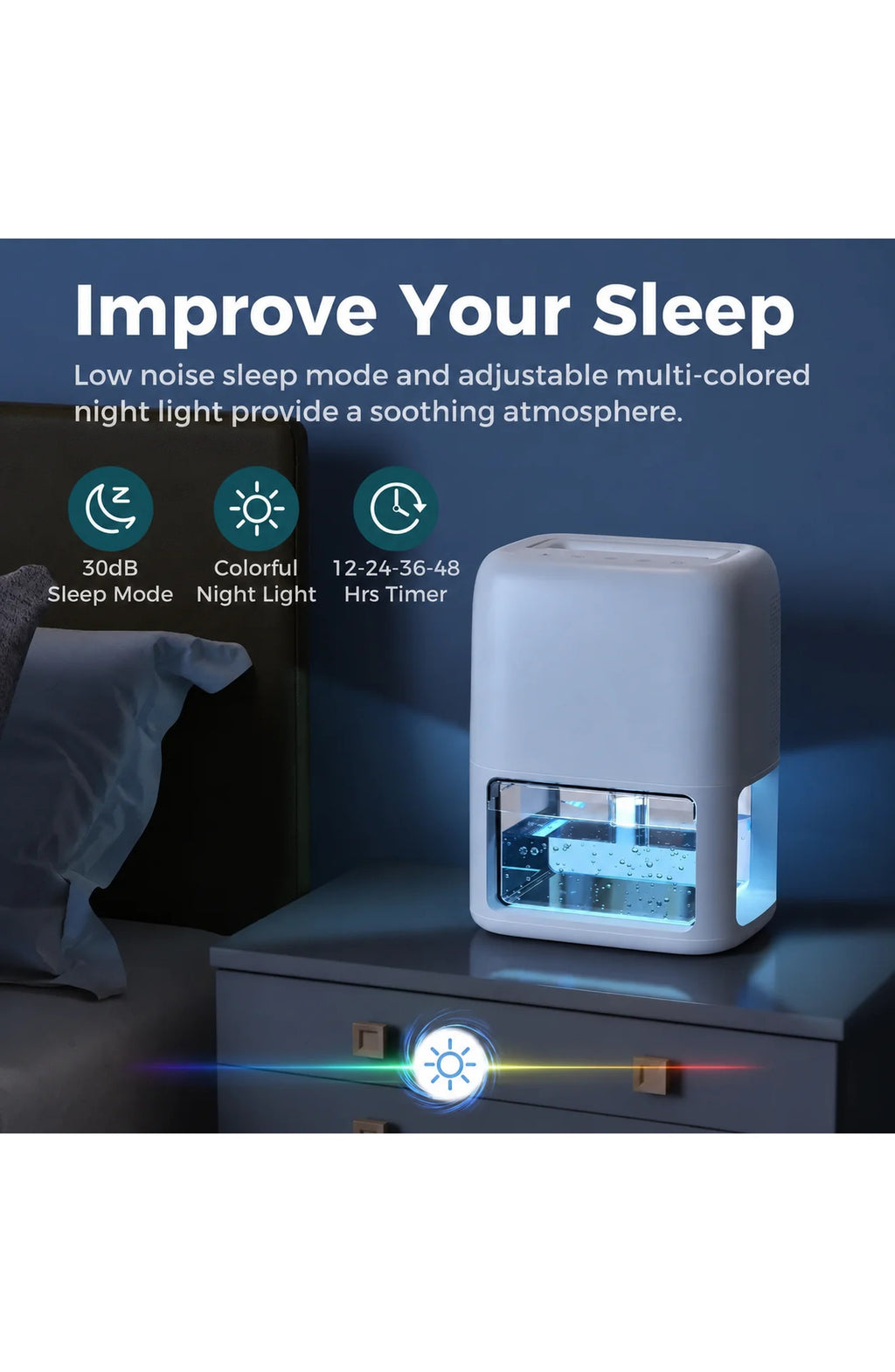 Compact Portable Dehumidifier, Auto Shut-Off - view 4