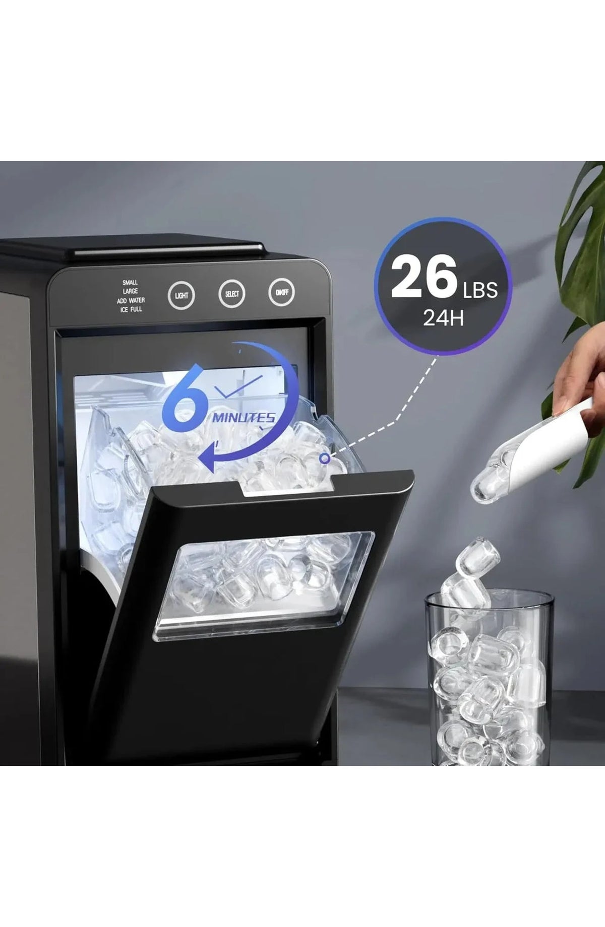 Compact Portable Ice Maker, Self-Cleaning Countertop - view 2