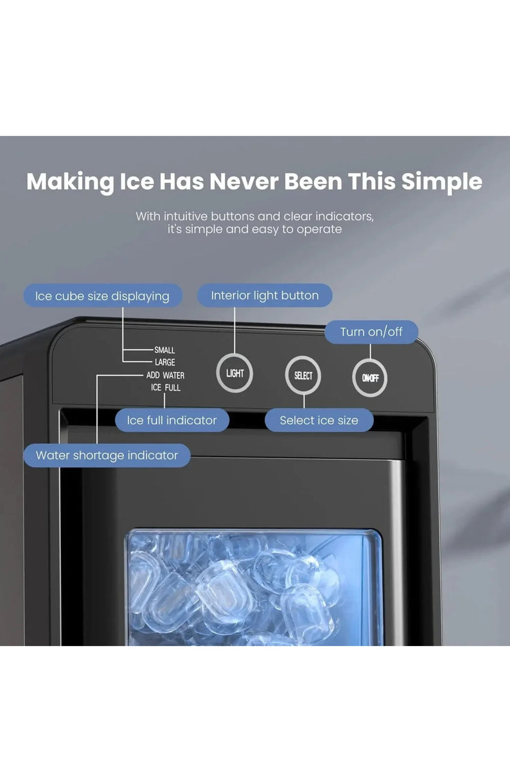 Compact Portable Ice Maker, Self-Cleaning Countertop - view 6