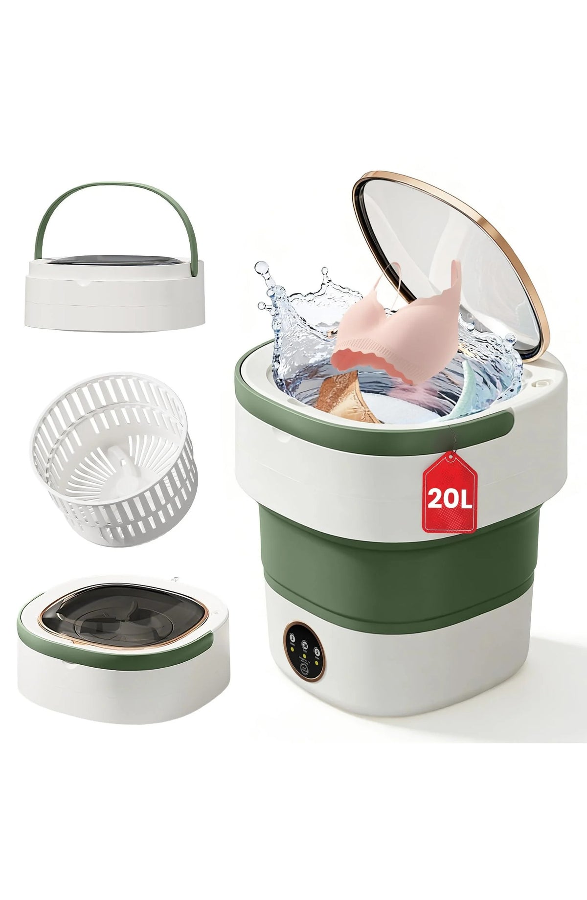 Foldable Mini Washing Machine with 3 Timer Modes