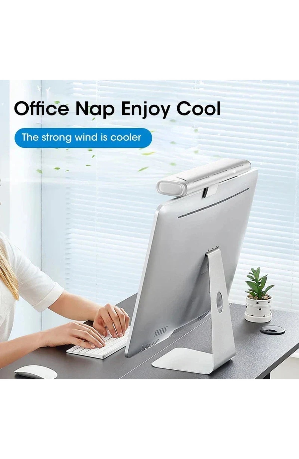 Clip-On Monitor Fan with LED Light Strip - view 4