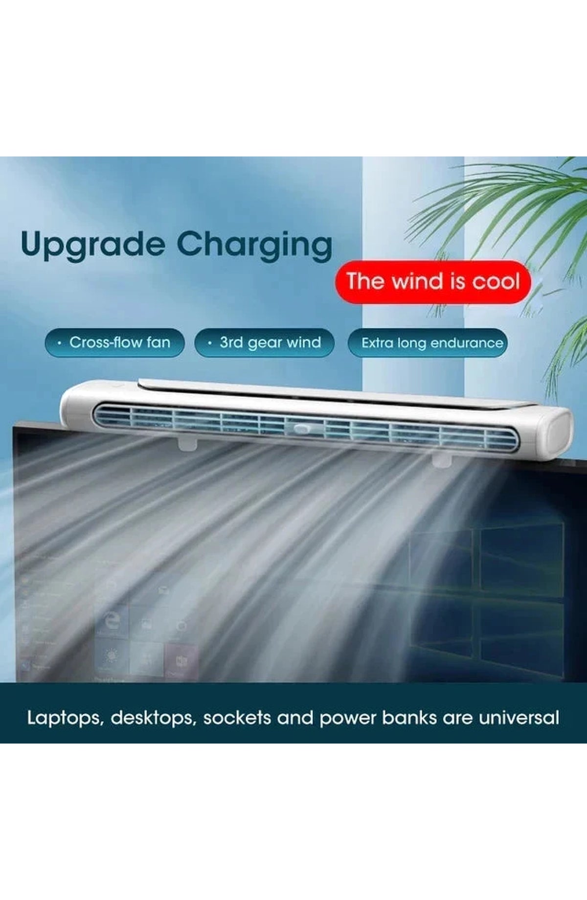 Clip-On Monitor Fan with LED Light Strip - view 6