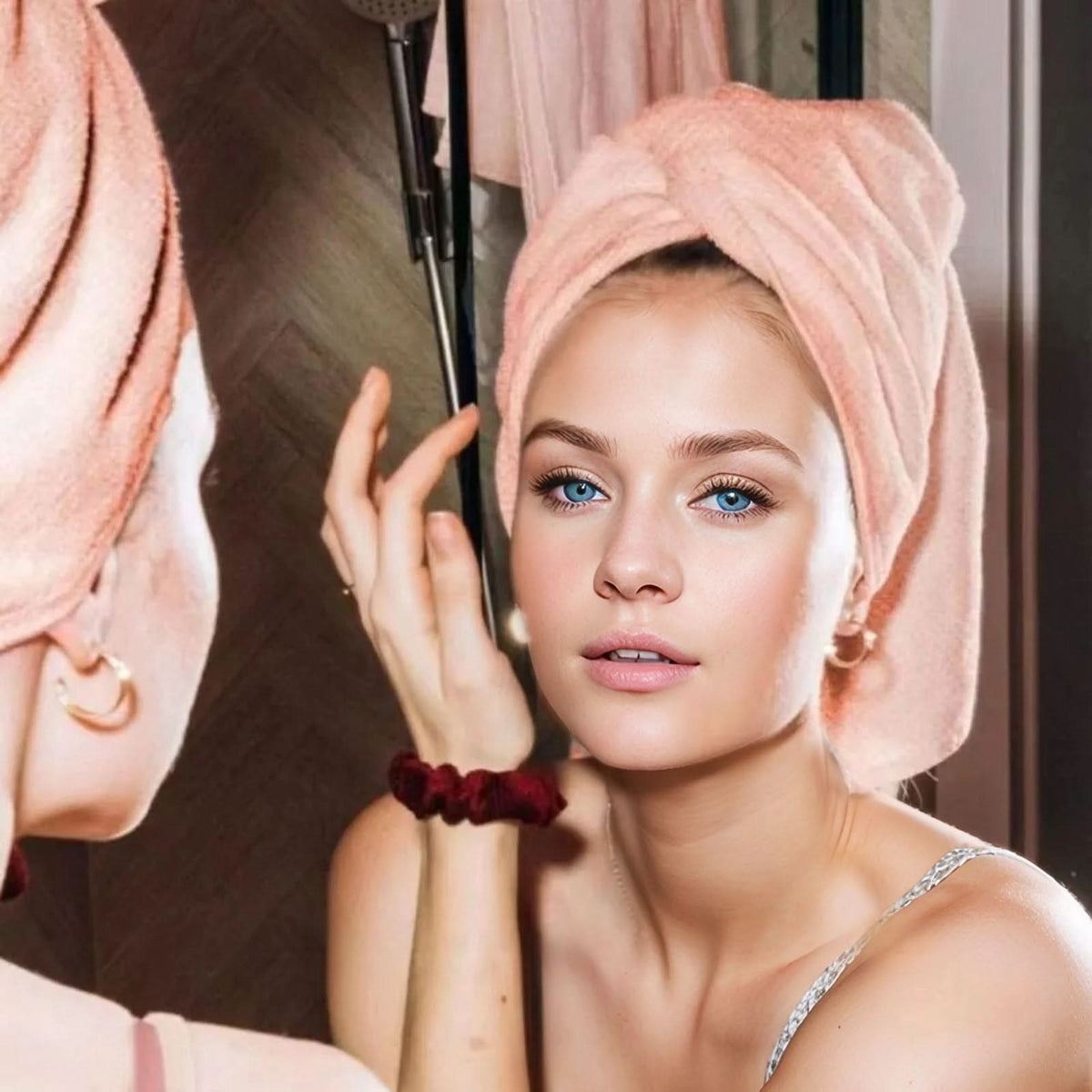 Coral Velvet Hair Towel Wrap 23.6 x 39.4 In | Quick-Dry Microfiber