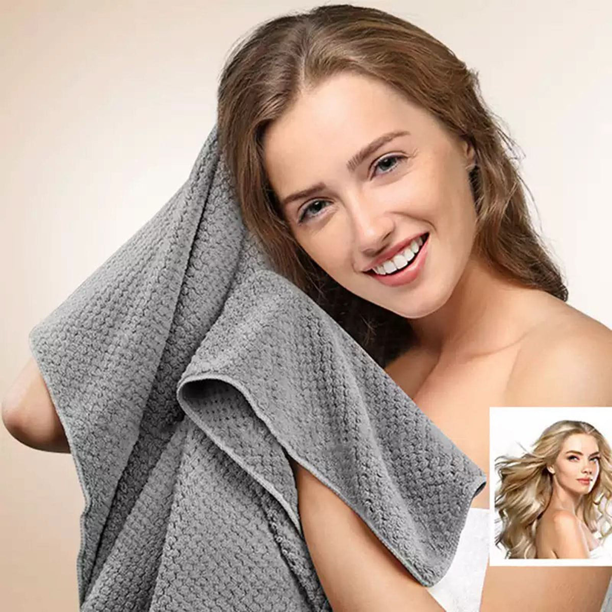 Coral Velvet Hair Towel Wrap 23.6 x 39.4 In | Quick-Dry Microfiber