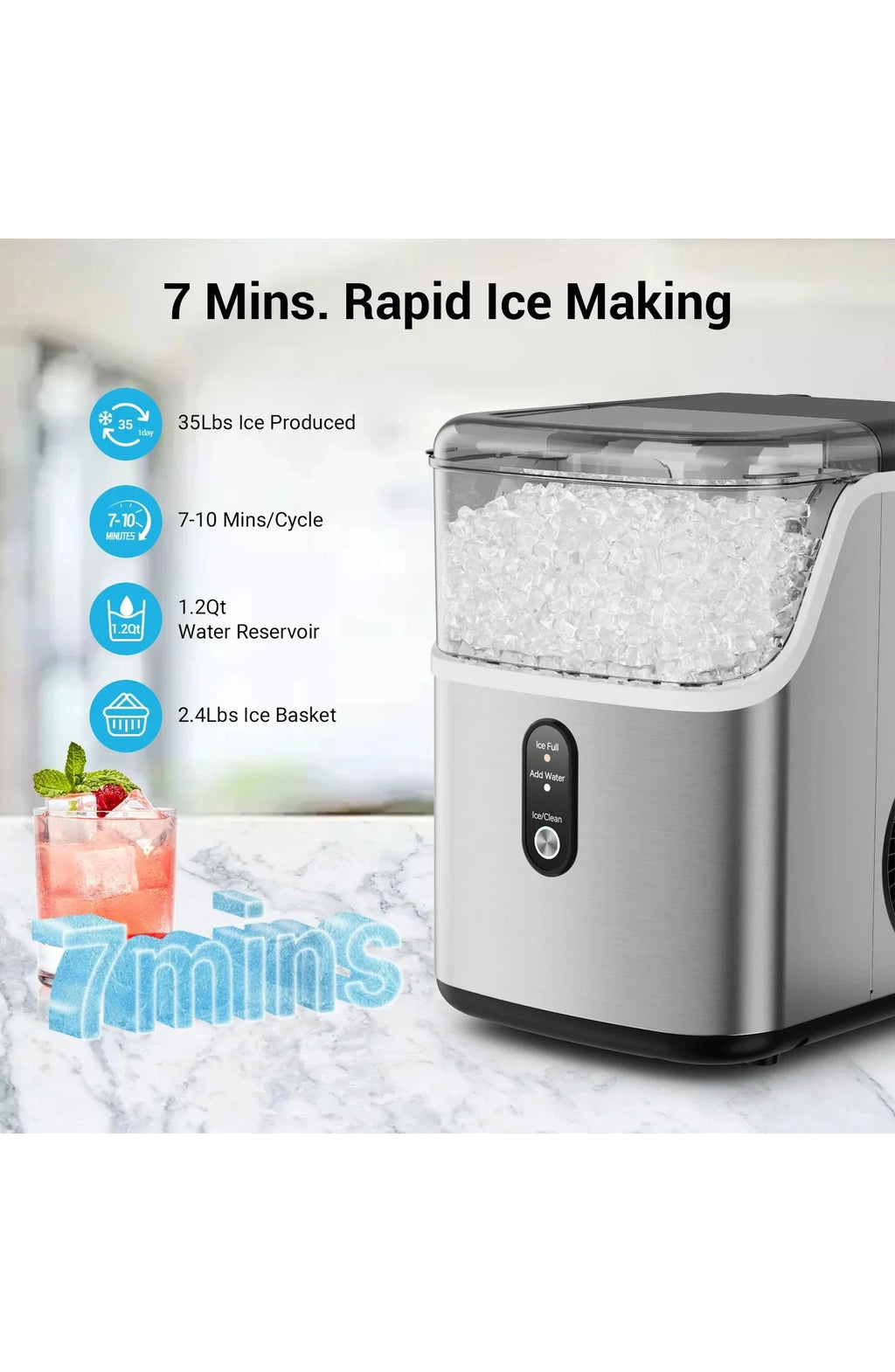 Nugget Ice Maker Self-Cleaning - view 3