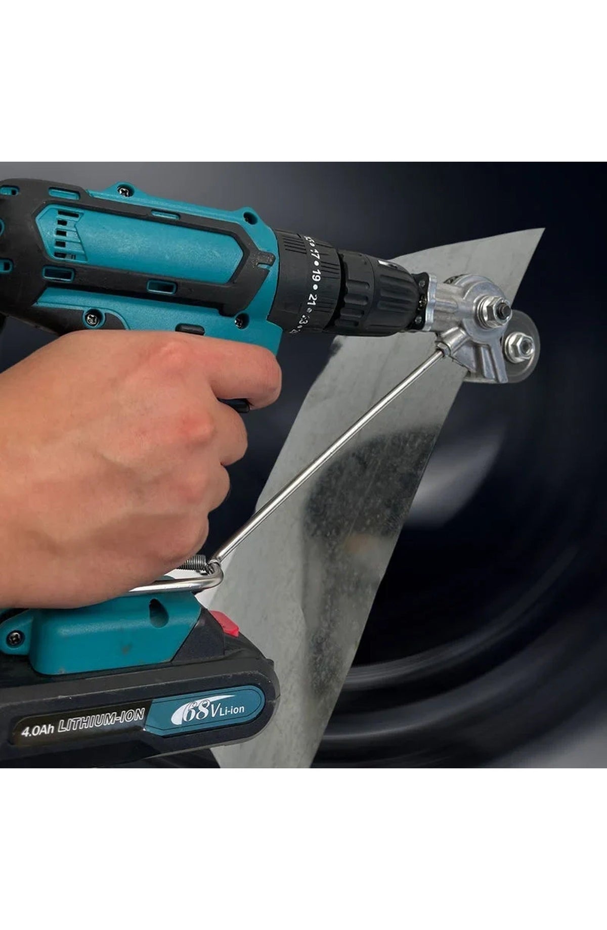Electric Drill Shears Attachment, Sheet Metal Nibbler | Cutting Head for Straight and Curved Cuts Without Burrs | Fits Drills