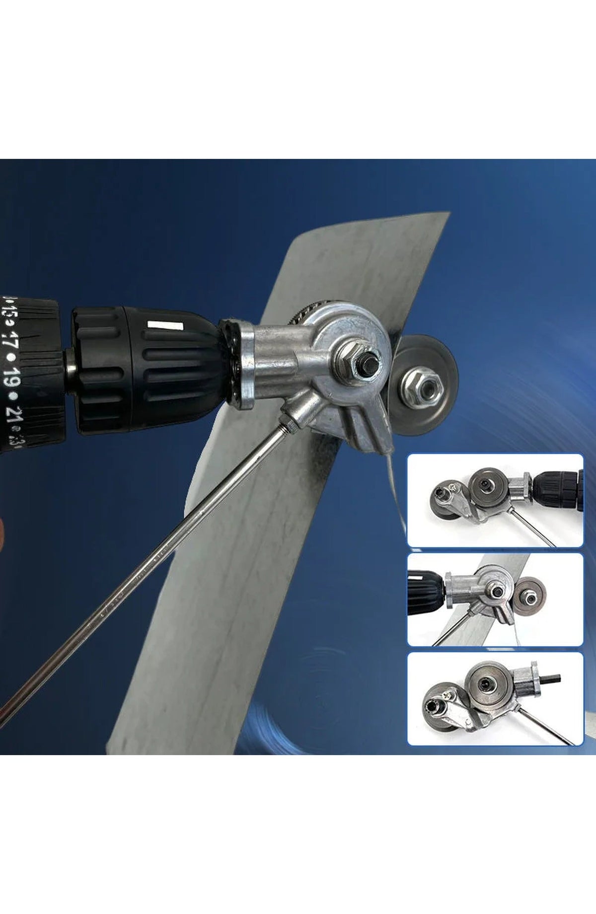 Electric Drill Shears Attachment, Sheet Metal Nibbler | Cutting Head for Straight and Curved Cuts Without Burrs | Fits Drills