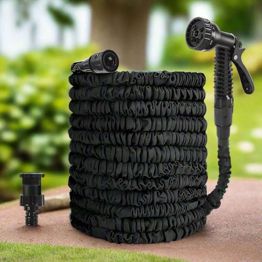 Expandable High-Pressure Garden Hose – Black