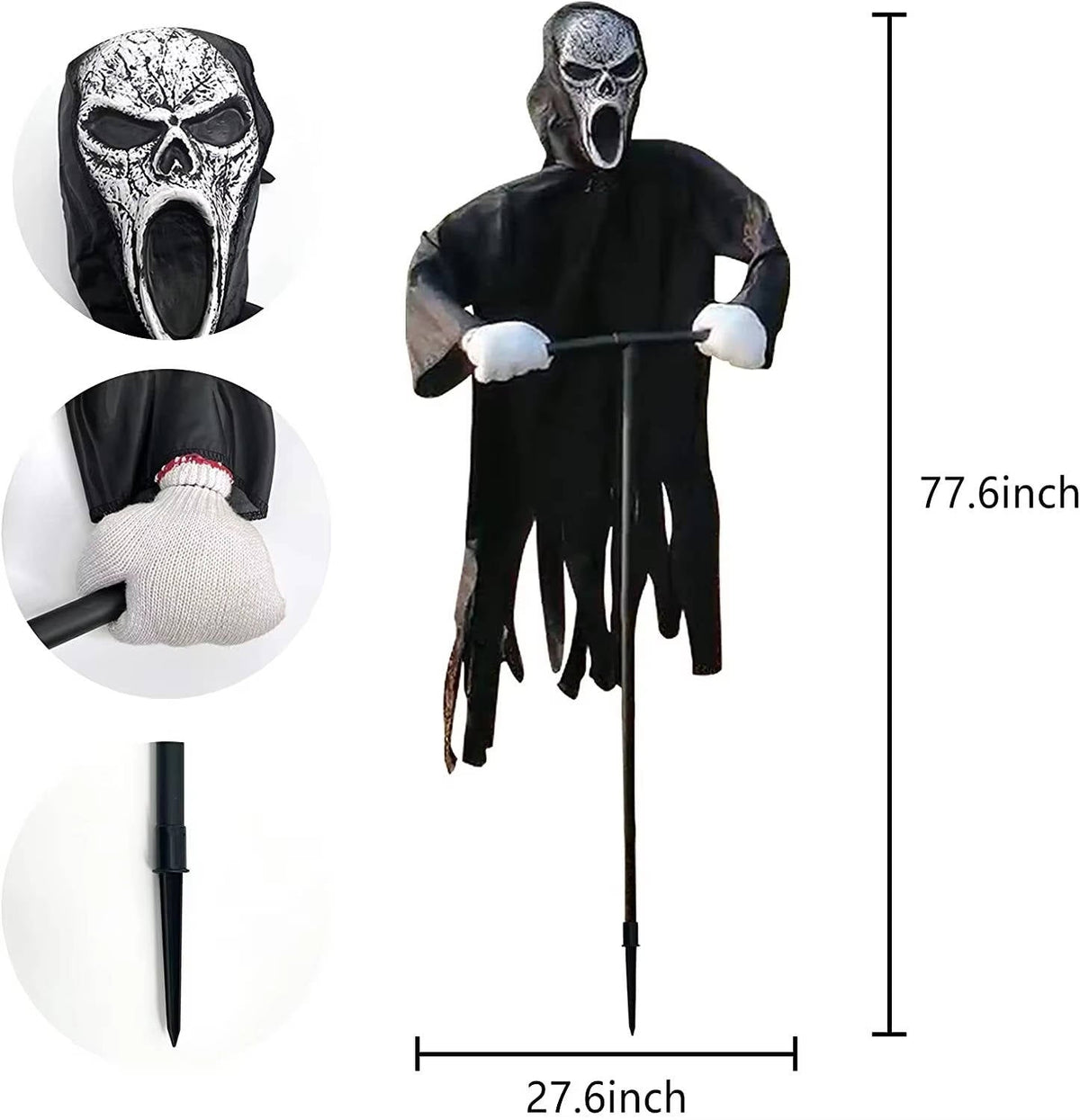Floating Ghost Halloween Yard Stake Decoration