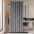 Foldable Water-Resistant Shower Curtain | 10 Size Options – Gray