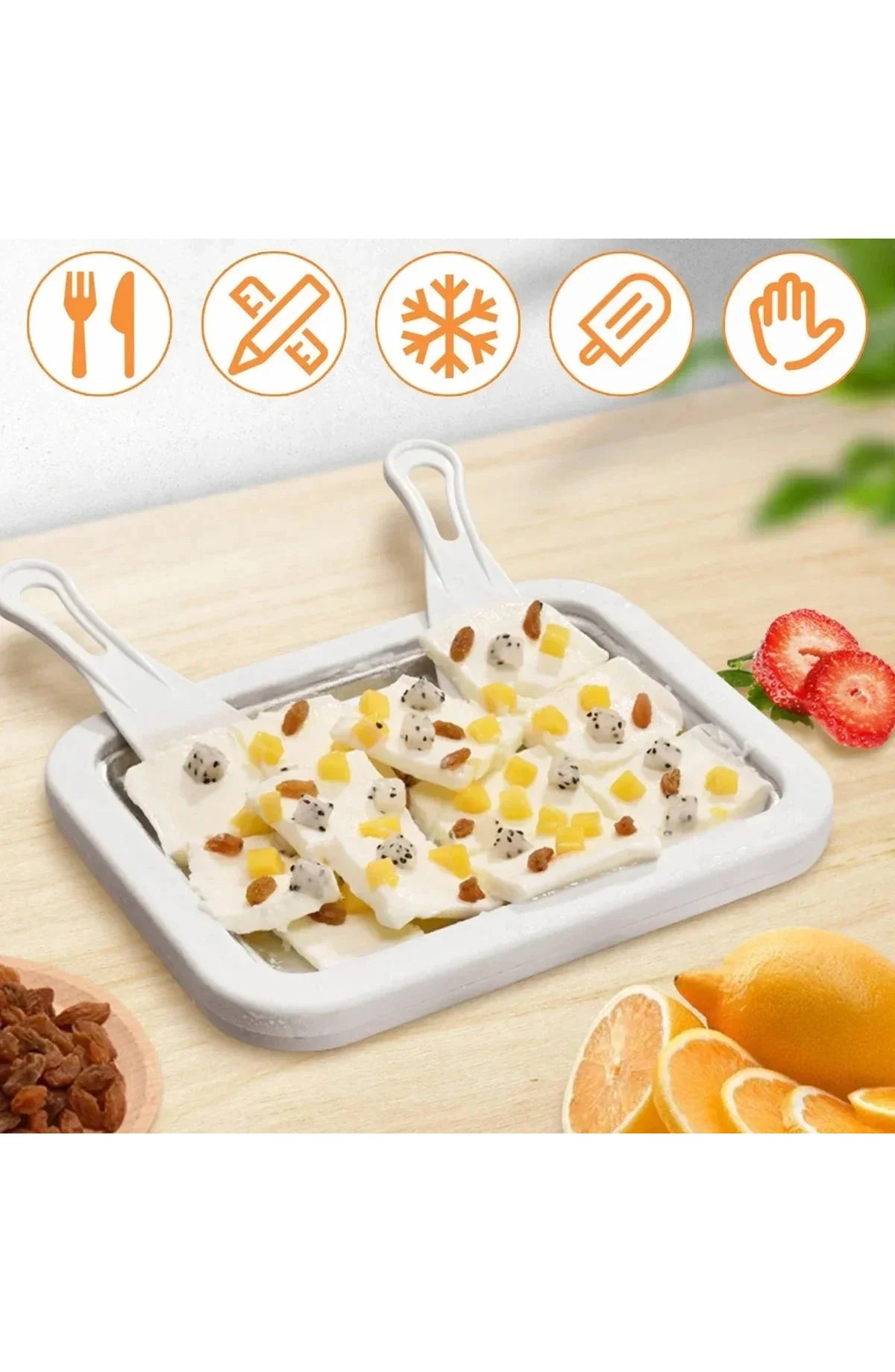 Large Rolled Ice Cream Maker Pan - view 2