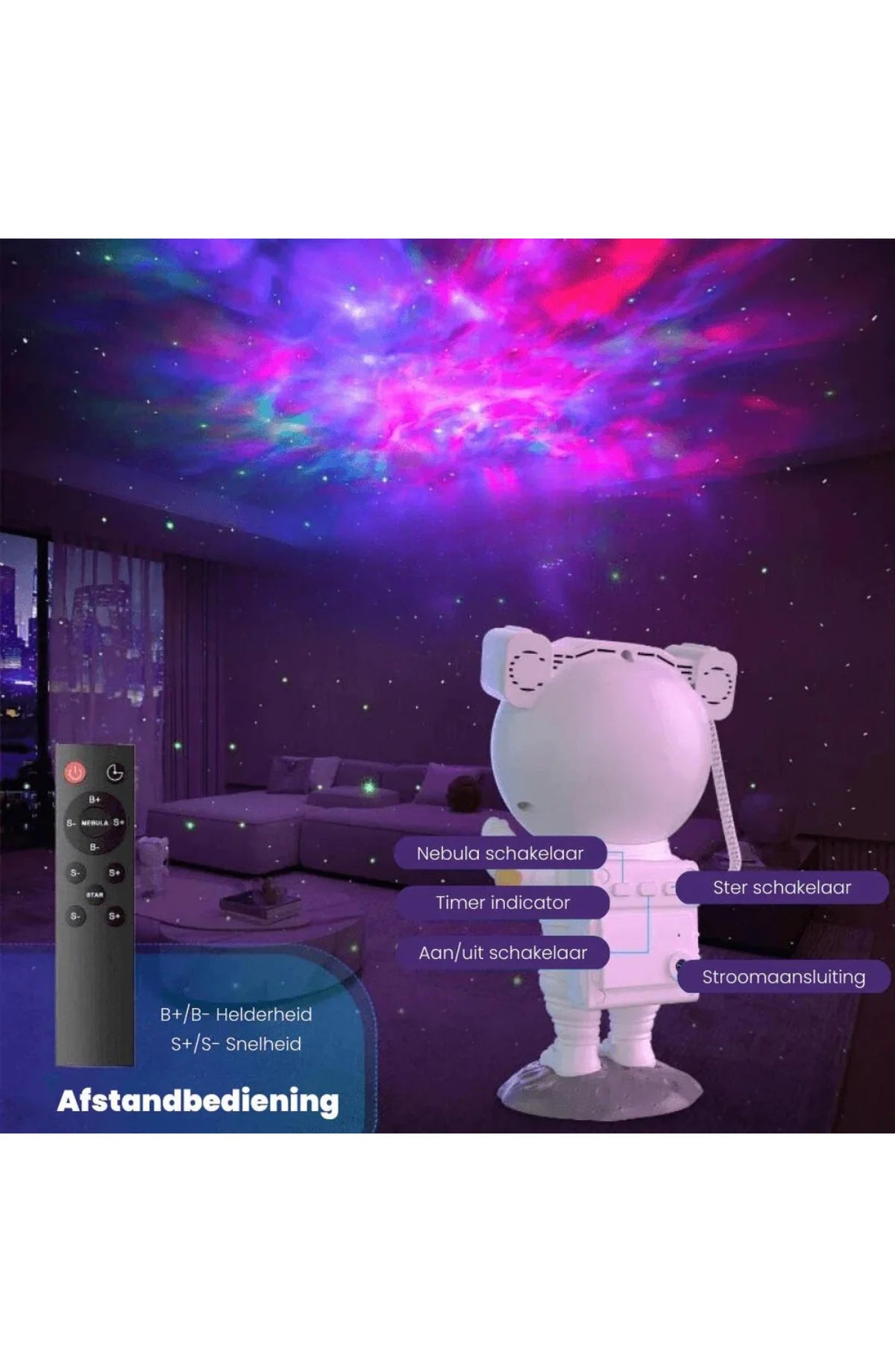 Galaxy Star Projector Night Light - view 5
