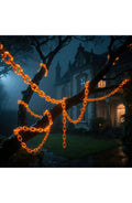 Halloween Chain String Lights | 157 In Orange LED Chain with 8 Light Modes and 6-Hour Timer | Waterproof, Battery Powered